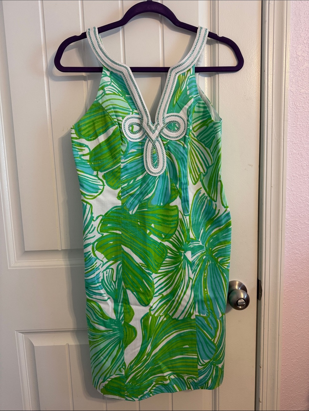 LILLY PULITZER TESSA SHIFT DRESS GREEN SHEEN FONDA PLACE